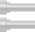 Silver Curtain Rods 2 Pack for Windows 30 to 60 in - Heavy Duty