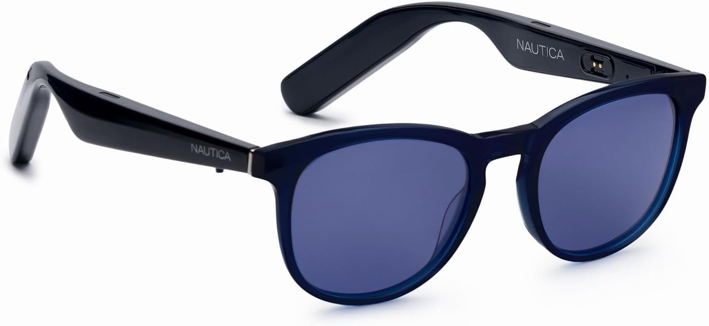 Nautica Tailwind Smart Sunglasses - Wireless Open-Ear Sound, Polarized UV400 - Navy
