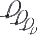 Reusable Zip Ties 100-Piece Assorted Pack - Releasable Cable Ties Set
