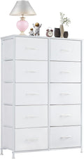 Sweetcrispy 10 Drawer Fabric Dresser Tall Chest - Space-Saving Storage