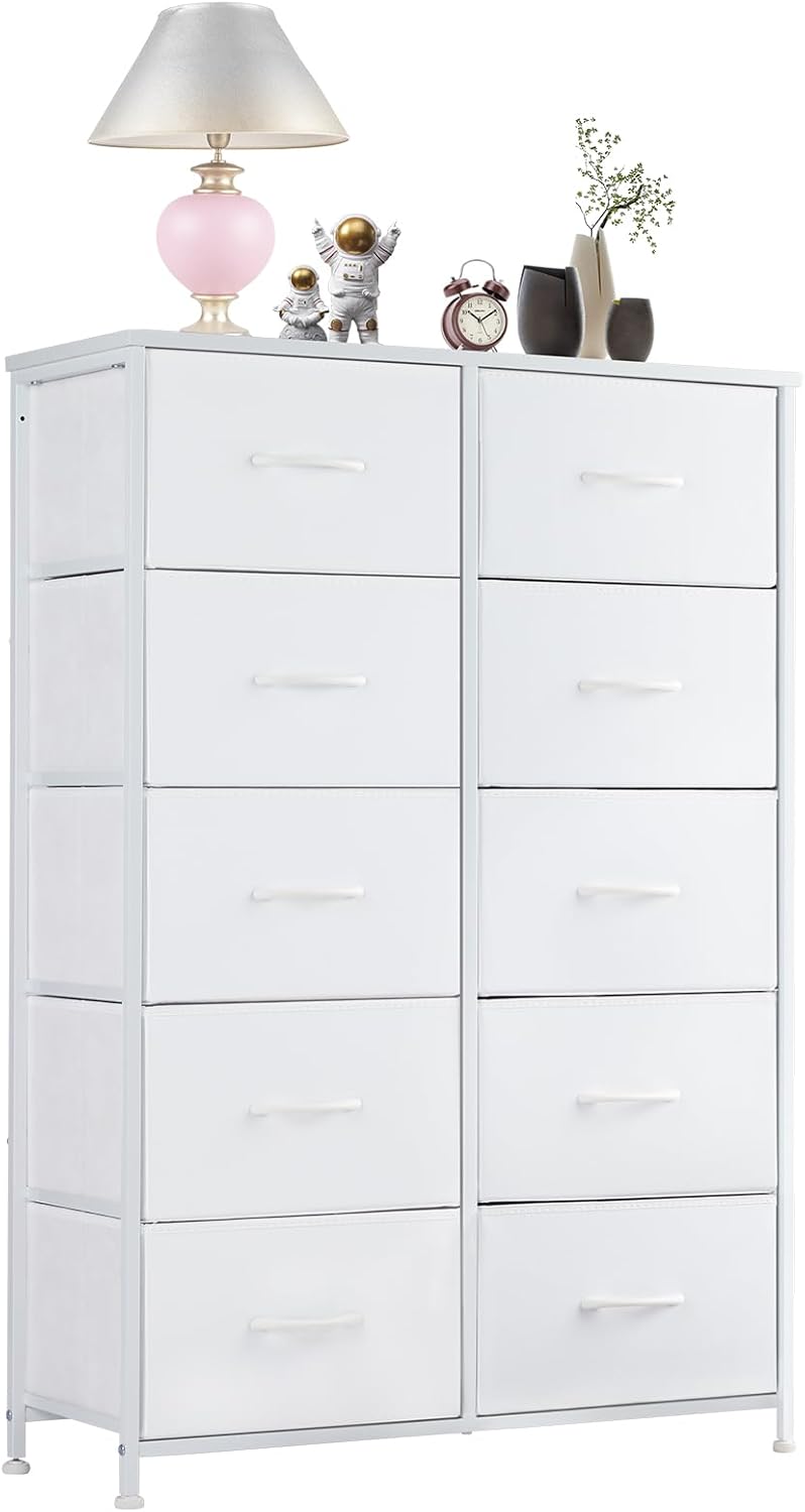 10 Drawer Fabric Dresser Organizer Tower for Bedroom Storage