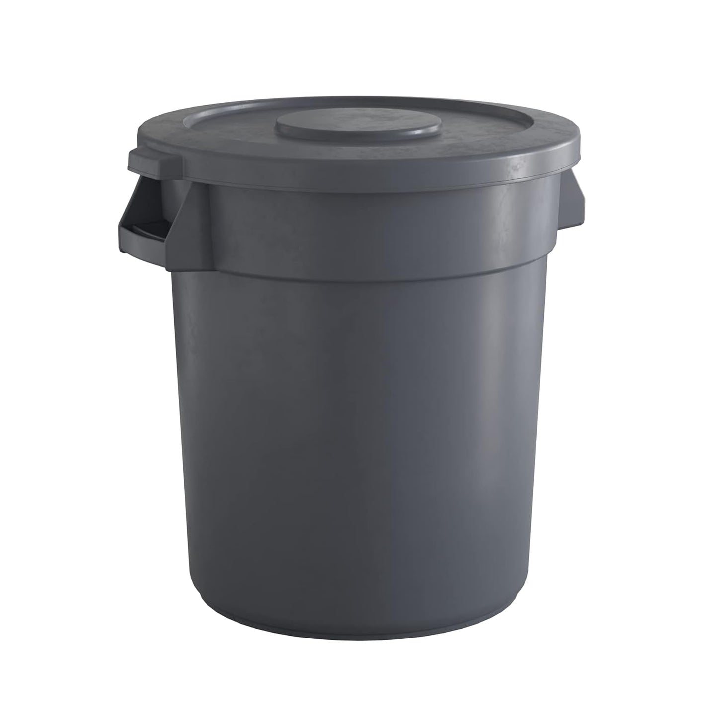 20 Gallon Gray Round Commercial Trash Can for High Traffic Areas