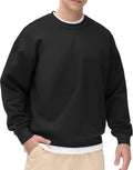 Mens Fleece Crewneck Sweatshirt Loose Fit - Warm Plush Lining