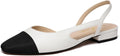 Athlefit Slingback Flats for Women Two-Tone Square Pointed Toe