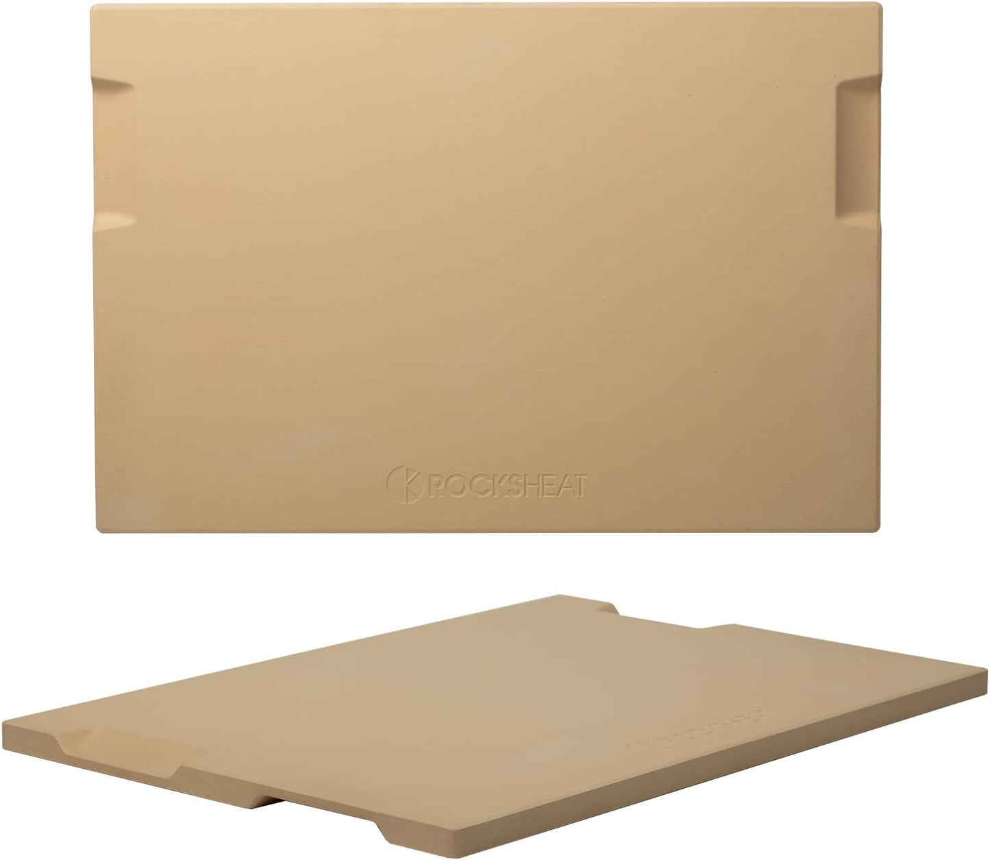 Large Pizza Stone for Oven Grill BBQ with Built-in Handles