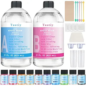 Epoxy Resin Kit for Beginners - Crystal Clear 42OZ Starter Set