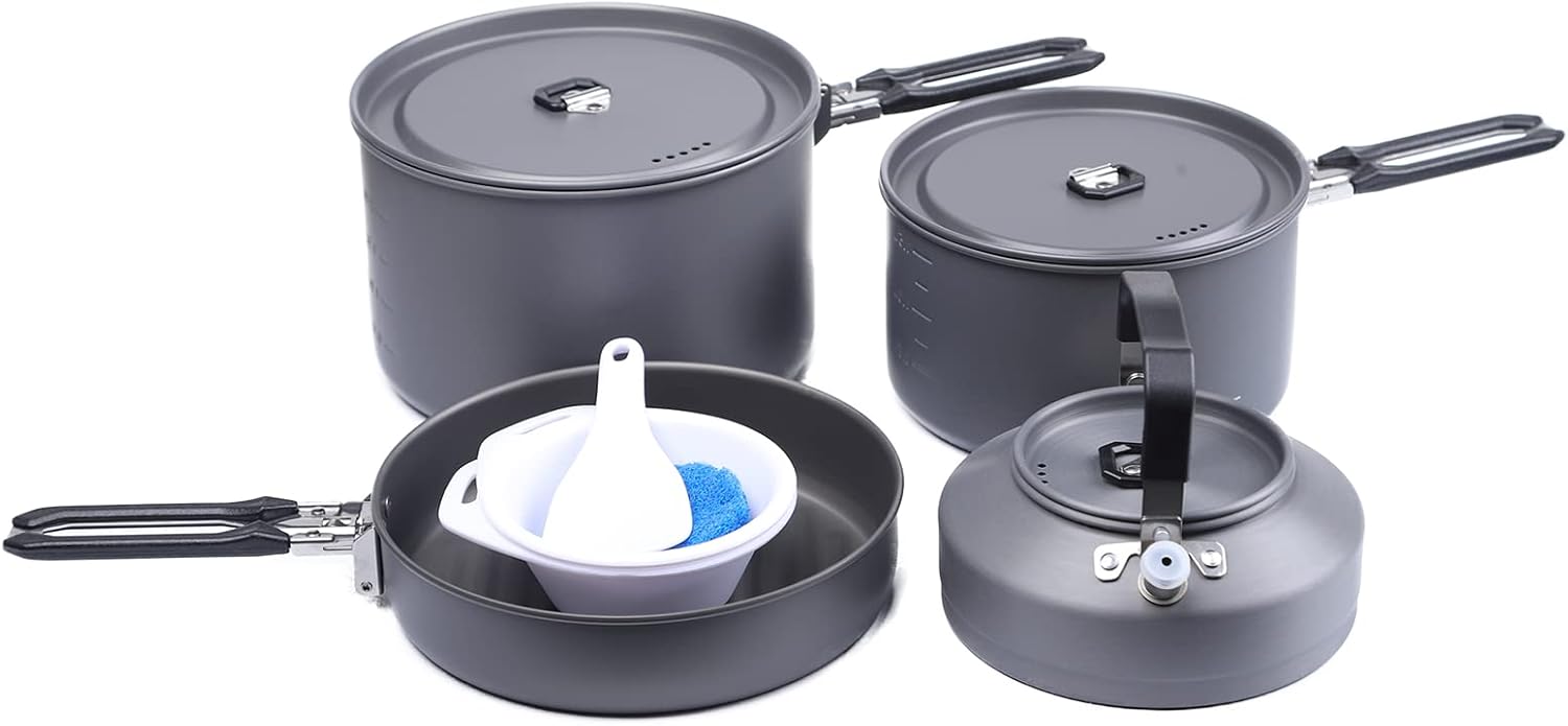 Fire-Maple Feast 4 Piece Camping Cookware Set for Outdoor Fun