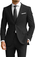 Wangyue Men's Slim Fit Two Button 2-Piece Suit - Tailored Look