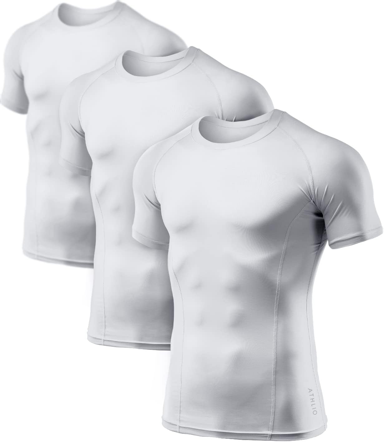 ATHLIO Men's Cool Dry Compression Shirt for Active Workouts