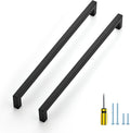 Square Cabinet Pulls 11-1/3 in Matte Black - Modern Kitchen Handles