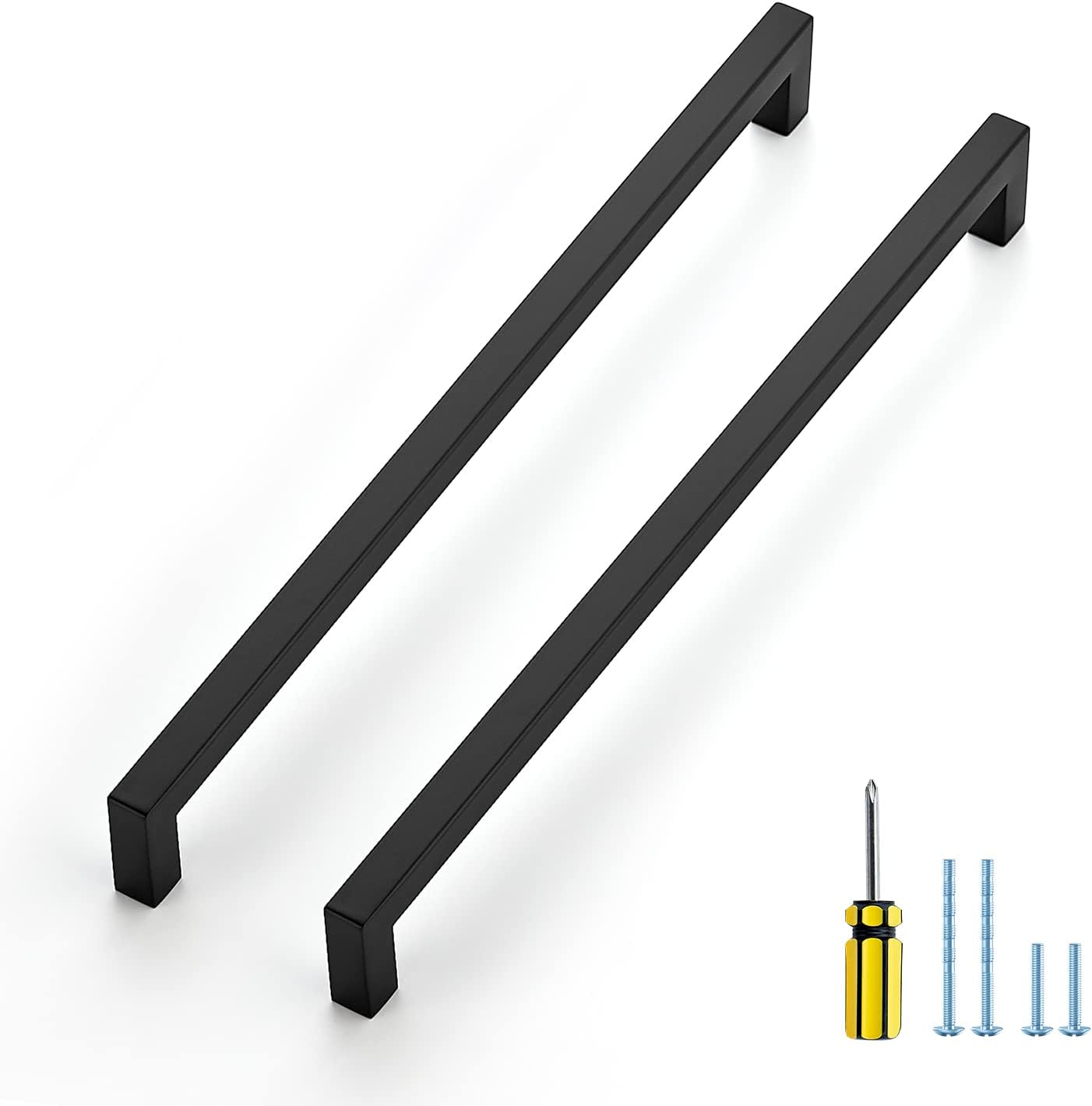 Ravinte 15 Pack Square Cabinet Pulls - Modern Matte Black Handles