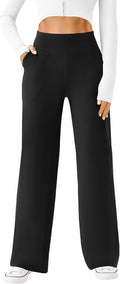 Womens Wide Leg Yoga Pants Casual Work Dress Pants - High Waist