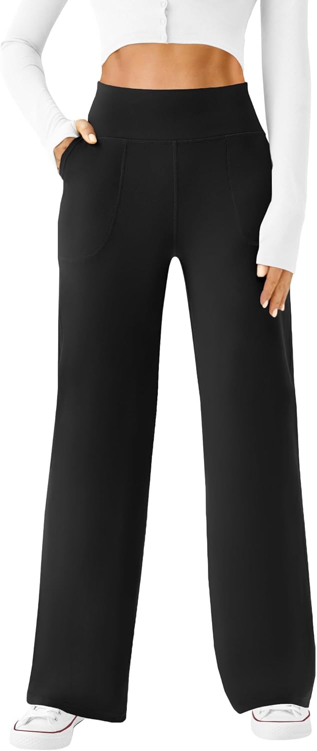 DLOODA Wide Leg Yoga Pants: Comfy High-Waist Style