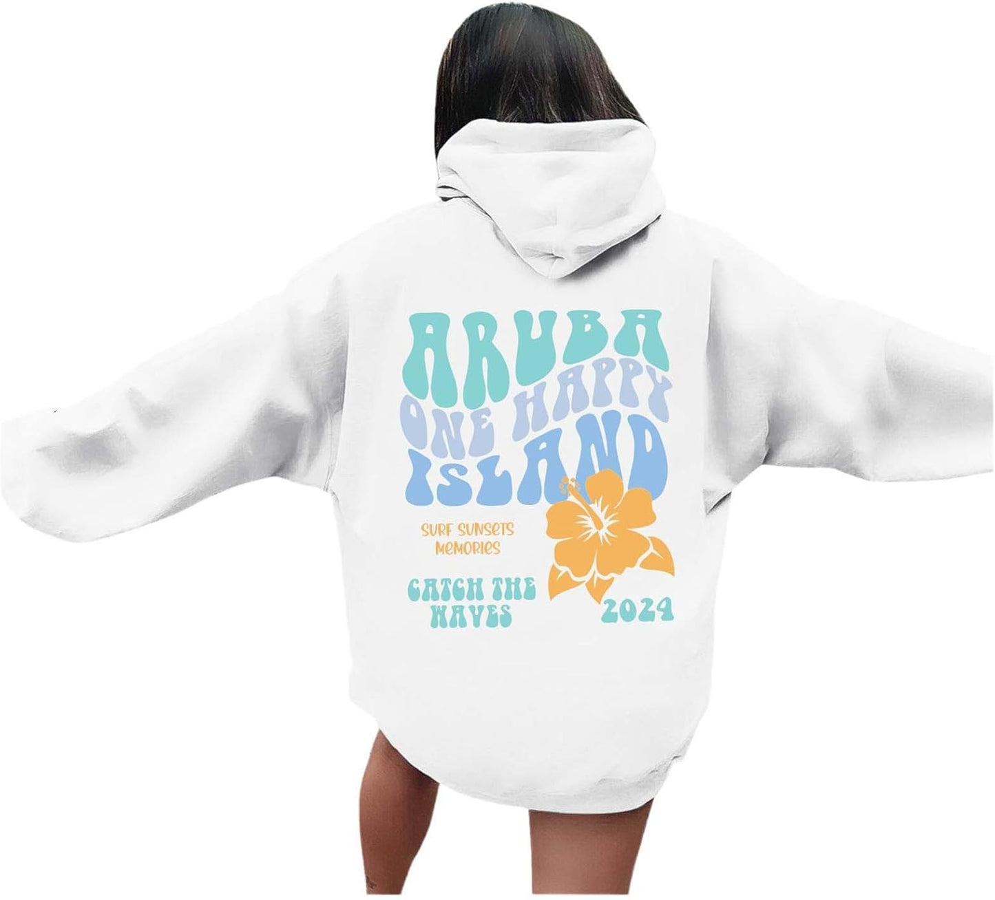 Aruba Print Oversized Hoodie - 2024 Fashion, Comfy