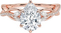 1-3 CT Moissanite Engagement Ring Pear Solitaire - Twisted Vine Design