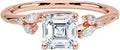 Moissanite Engagement Ring for Women - Colorless VVS1 Asscher Cut
