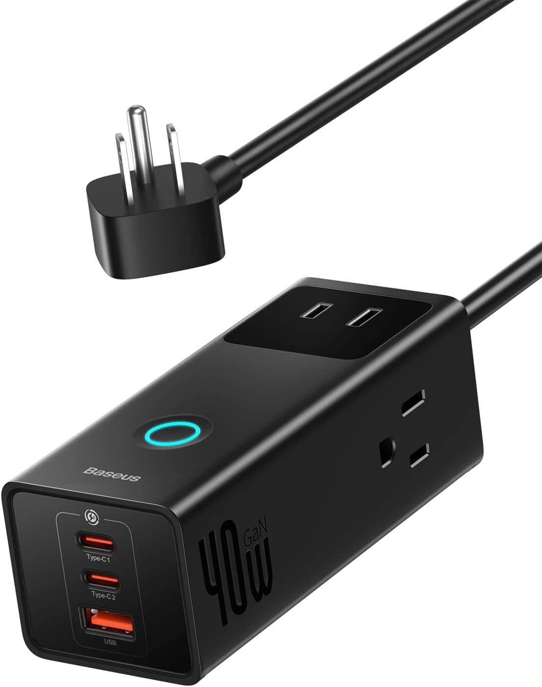 Baseus Power Strip Surge Protector with 3 AC Outlets & USB Ports
