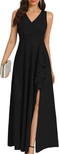 Elegant Women's Black Long Formal Dresses for Weddings & Parties