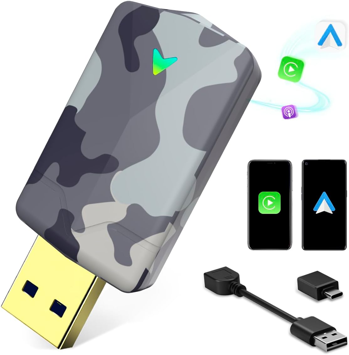 Wireless Carplay Adapter: Fast WiFi & Bluetooth, iOS/Android, 2016+ Cars