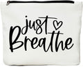 Meditation Yoga Gifts Makeup Bag - Just Breathe Cosmetic Pouch
