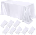 Satin Tablecloth 102 x 58 in 8-Pack Rectangle Covers - Event Ready