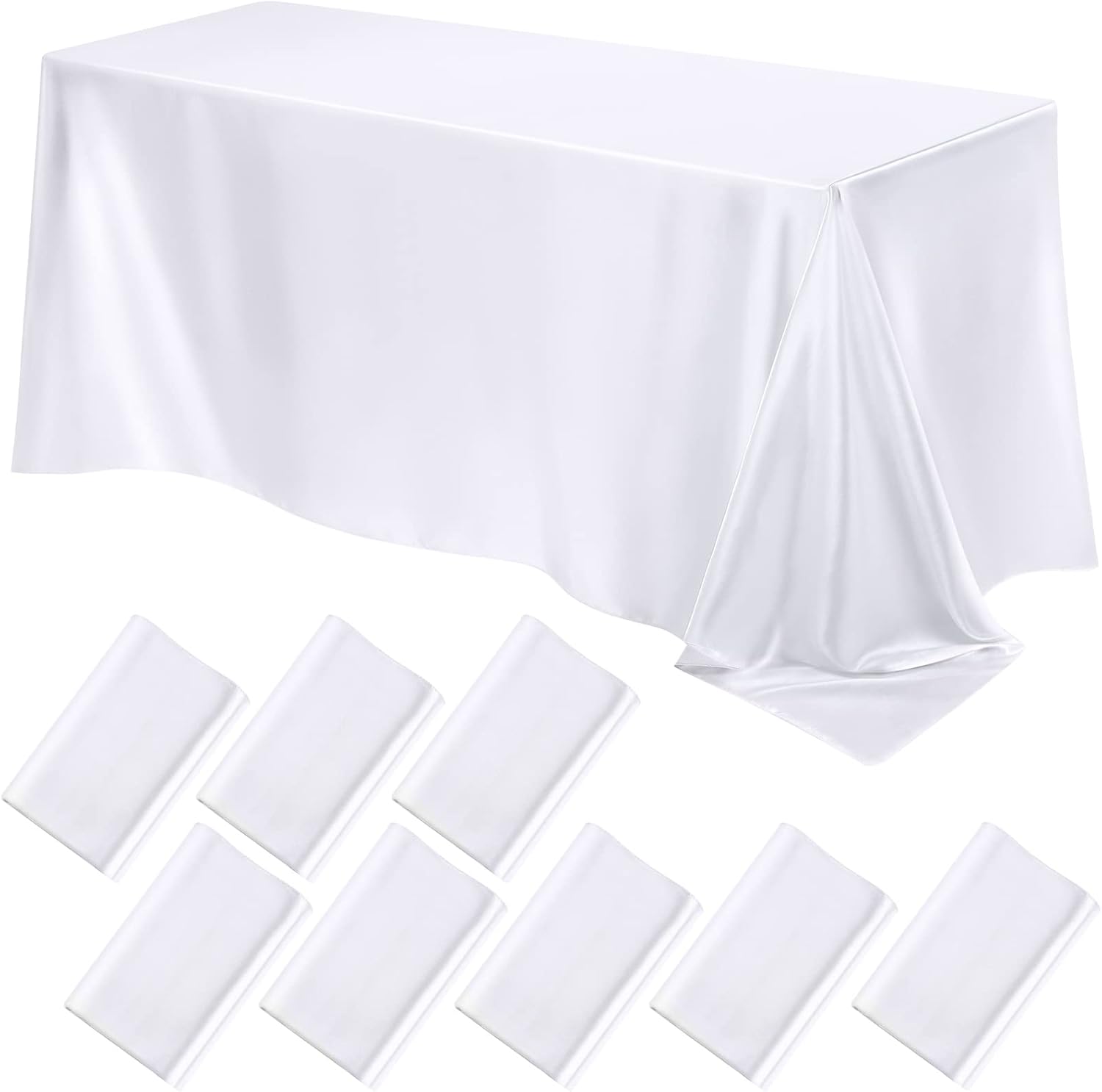 Satin Tablecloths for Rectangle Tables - 8 Packs of Elegance
