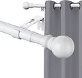 Curtain Rods for Windows 34 to 100 in White - Heavy Duty Telescoping