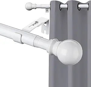 Curtain Rods for Windows 34 to 100 Inch White - Stylish & Durable