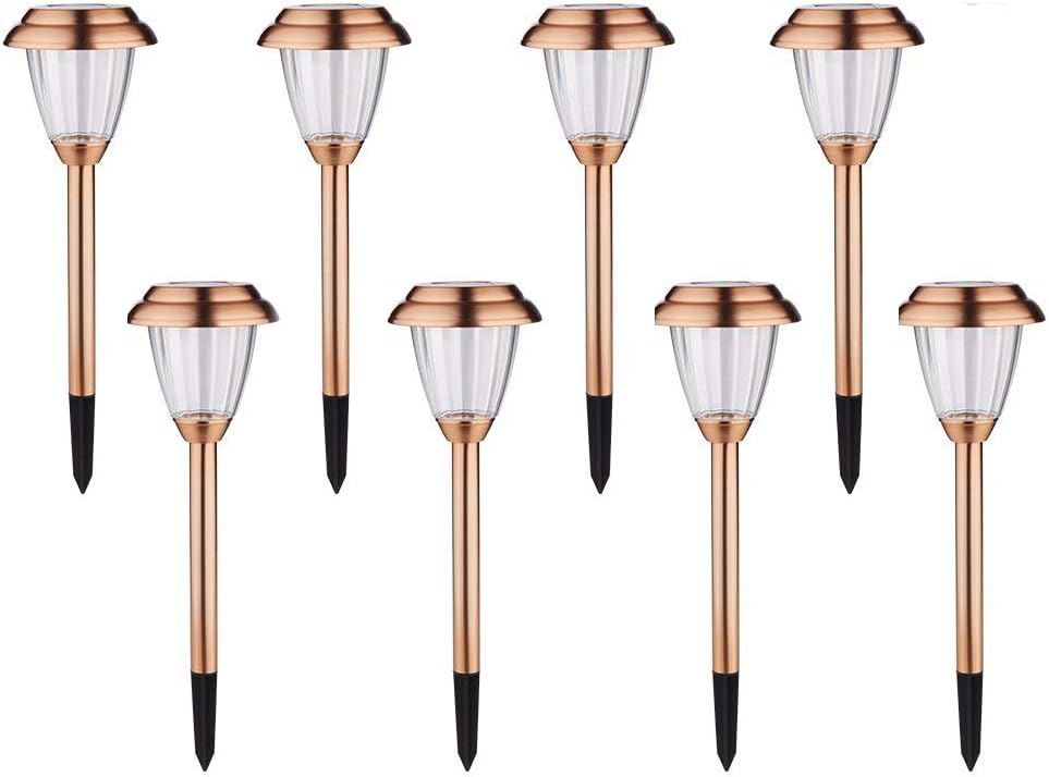 Solar Lights Outdoor - 8 Pack Copper Garden Walkway Lights