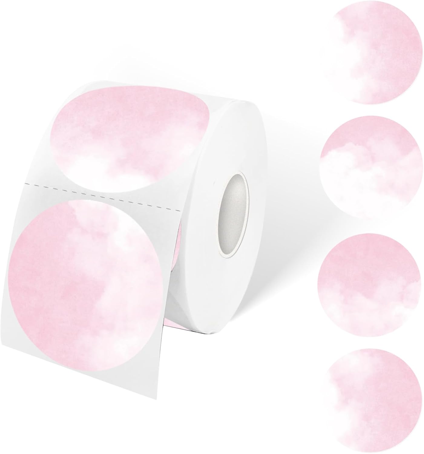 600 Pink Watercolor Thermal Labels for DIY Design