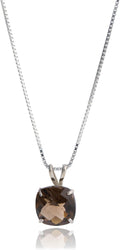 Cushion Cut Gemstone Necklace 8mm Solitaire - Everyday Elegance