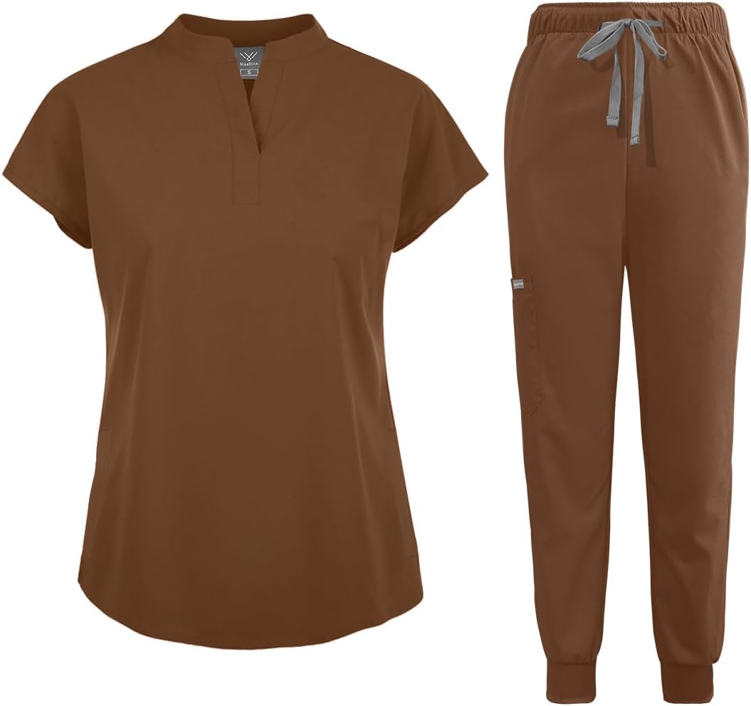 Niaahinn Scrubs Set for Women - Stylish Nurse Uniform Jogger