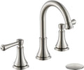 2 Handle 8 in Widespread Bathroom Sink Faucet Brushed Nickel - High