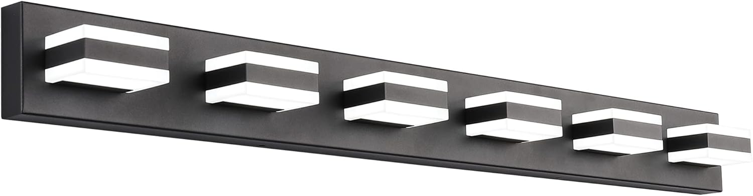 Modern LED Dimmable Matt Black Bathroom Vanity Light Fixture