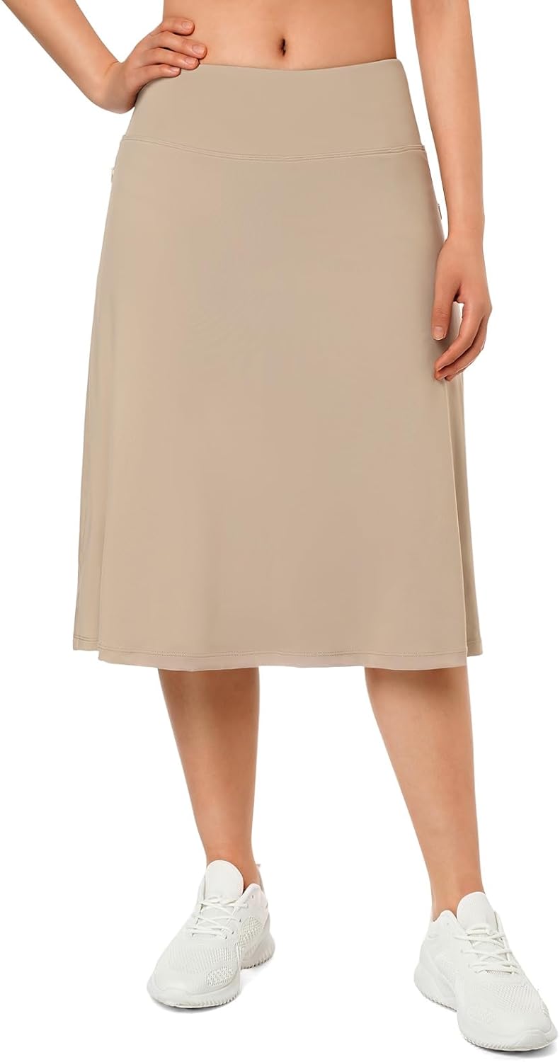 ANIVIVO Women's Knee Length Skorts with Pockets for Active Wear