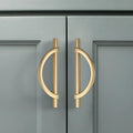 10 Pack Brushed Gold Cabinet Pulls 5 in Hole Centers - Pack of 10