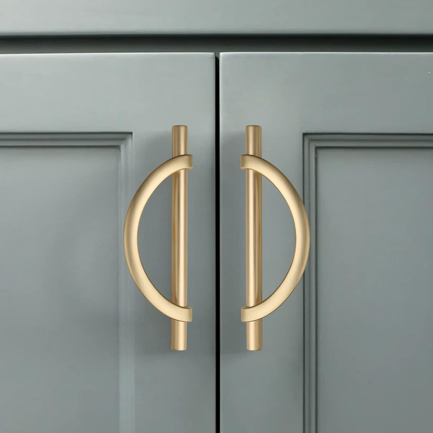 Brushed Gold Cabinet Pulls for Kitchen and Furniture - 10 Pack