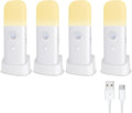 Motion Sensor Night Lights Indoor Rechargeable 4 Pack - Adjustable