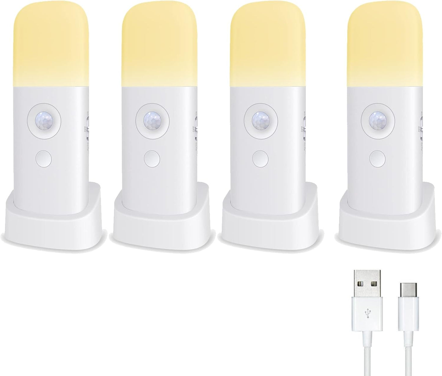 Motion Sensor Night Lights Indoor for Kids and Adults, 4 Pack