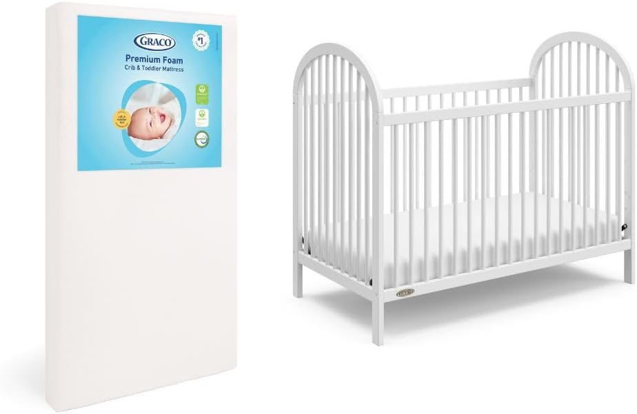 Graco Olivia Convertible Crib with Premium Foam Mattress Bundle