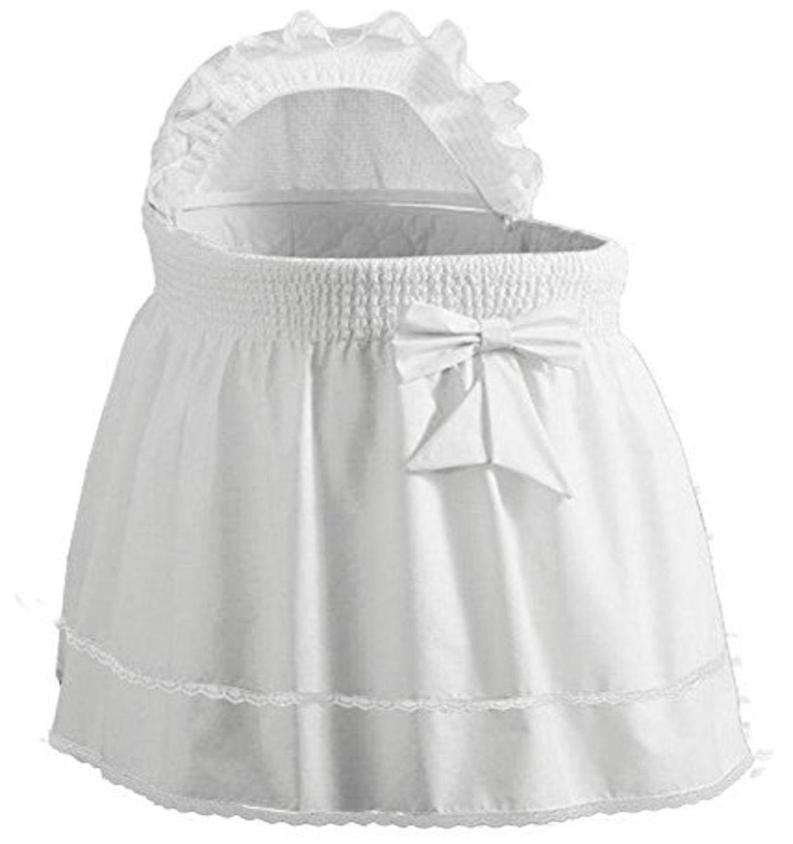 BabyDoll Bedding Precious Bassinet Liner & Skirt in White
