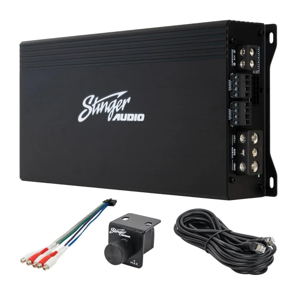 STINGER MT-1000.5 5-Ch Car Amp - 1200W RMS, Class D, Remote Bass Control