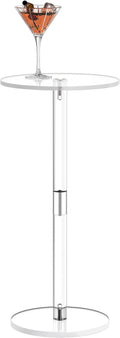 HMYHUM Clear Acrylic Drink Table - Space-Saving Solution!