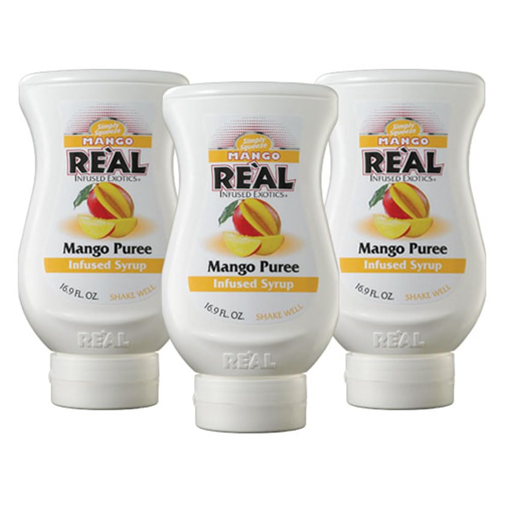 Mango Puree Infused Syrup Pack of 3 for Cocktails and More