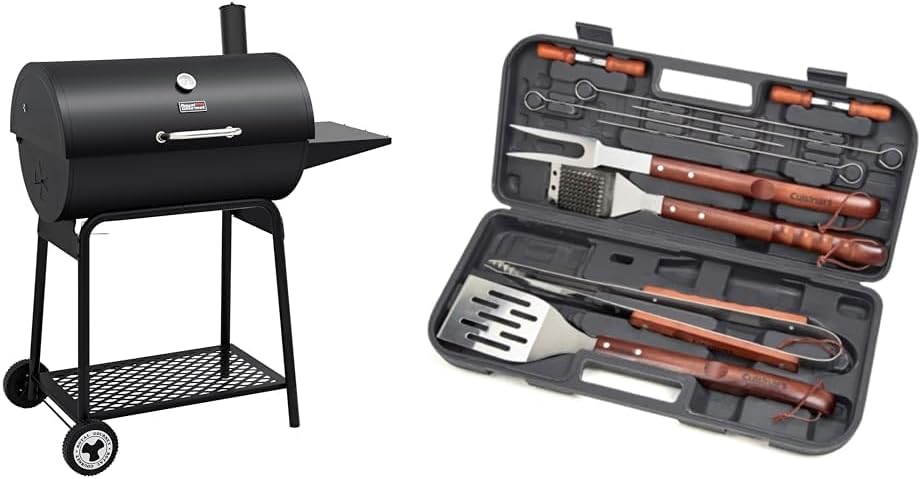 Royal Gourmet CC1830 30 Barrel Charcoal Grill with Tool Set