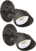 LED Outdoor Flood Wall Light 2-Pack - Adjustable 800 Lumens 3000K
