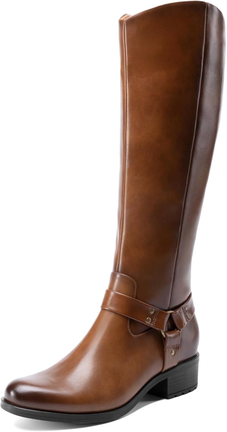 DREAM PAIRS Knee High Boots for Women with Side Zipper Style