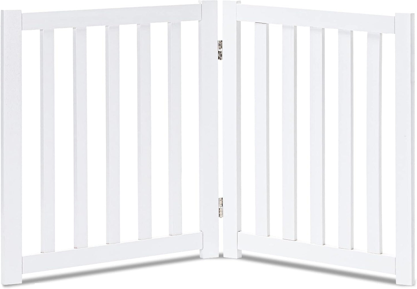 LZRS 2-Panel Wooden Free Standing Foldable Dog Gate for Safety