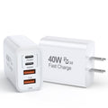 40W iPhone Charger Block 2-Pack - Compact 4-Port Fast Charger