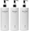Luxury Shampoo Dispenser Trio | Stylish Label & Pump | Ladali